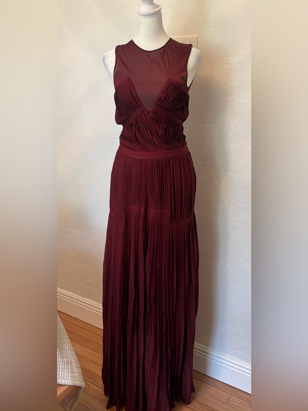 Dior Sleeveless Maxi Dress in Burgundy
